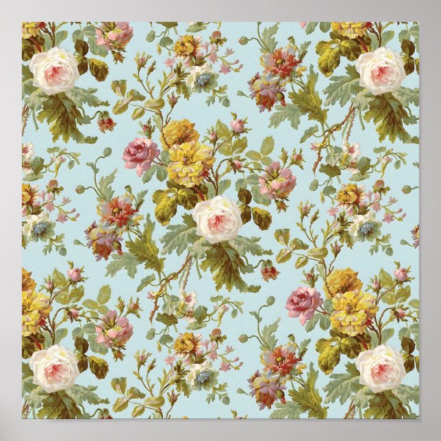 Poster du Motif Rose vintage (Devant)