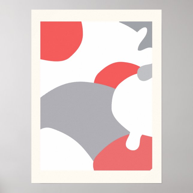 Poster du mur d'art Abstrait rose corail (Devant)