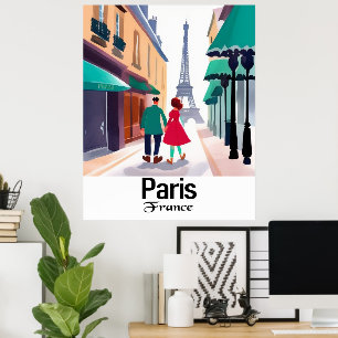 Poster du mur de dessin de Travel Paris France