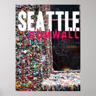 Poster du mur de gomme de Seattle