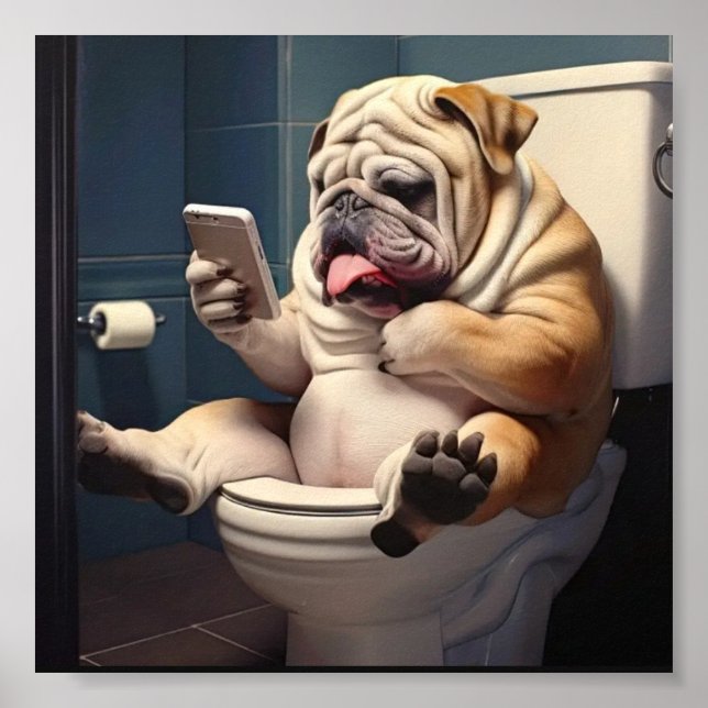 Poster du mur de la salle de bain Bulldog (Devant)