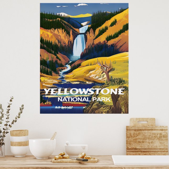 Poster du mur de voyage du parc national Yellowsto (Cuisine)