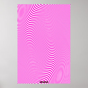 Poster du mur d'illusion optique rose et blanc