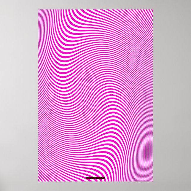 Poster du mur d'illusion optique rose et blanc (Devant)