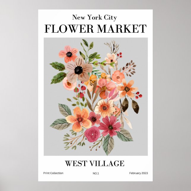 Poster du New York City Flower Market West Village (Devant)