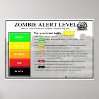 Poster du niveau d'alerte Zombie
