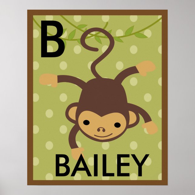 Poster du nom de l'art du Mur de Singe de Jungle (Devant)