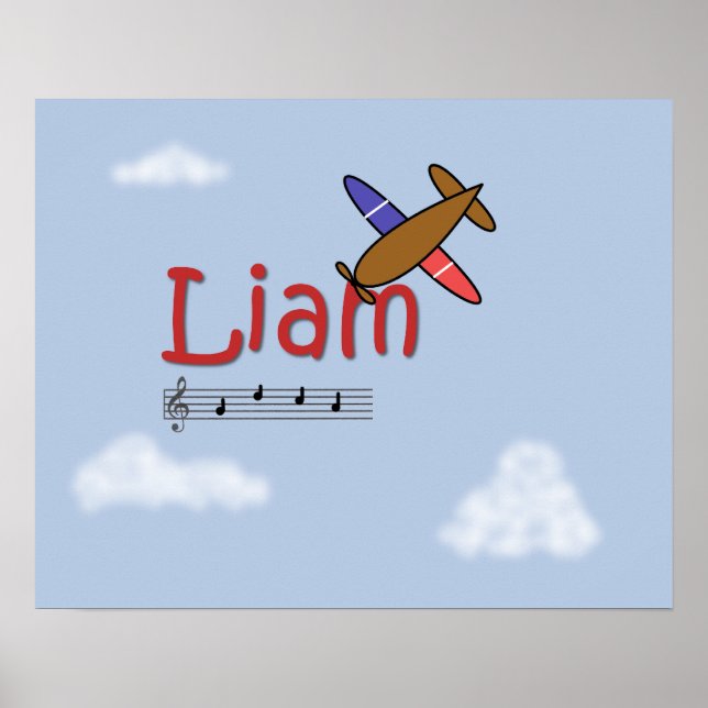Poster du nom de l'avion Liam (Devant)