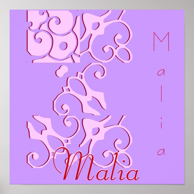 Poster du nom du concepteur Malia (Devant)