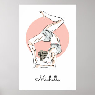 Poster du nom personnalisé Yoga Woman