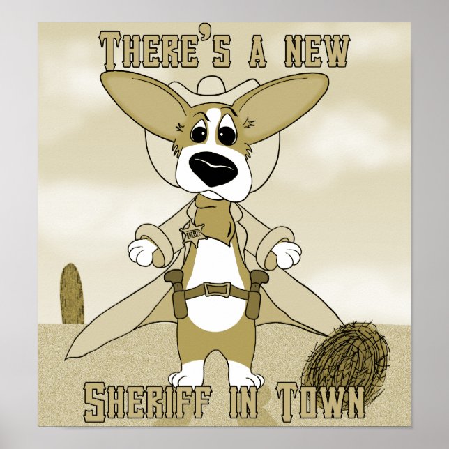 Poster du nouveau shérif en Corgi ville (Devant)