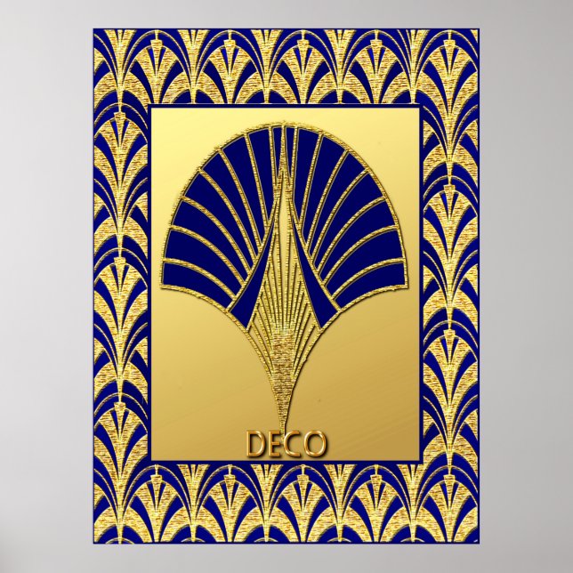 Poster du nouveau ventilateur de déco (or et bleu) (Devant)