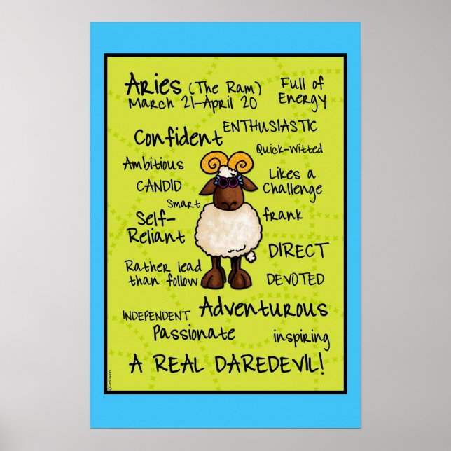 Poster du nuage de mots Aries (Devant)