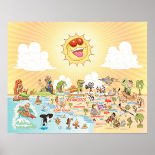 Poster du Paradis de Plage en Californie du Sud
