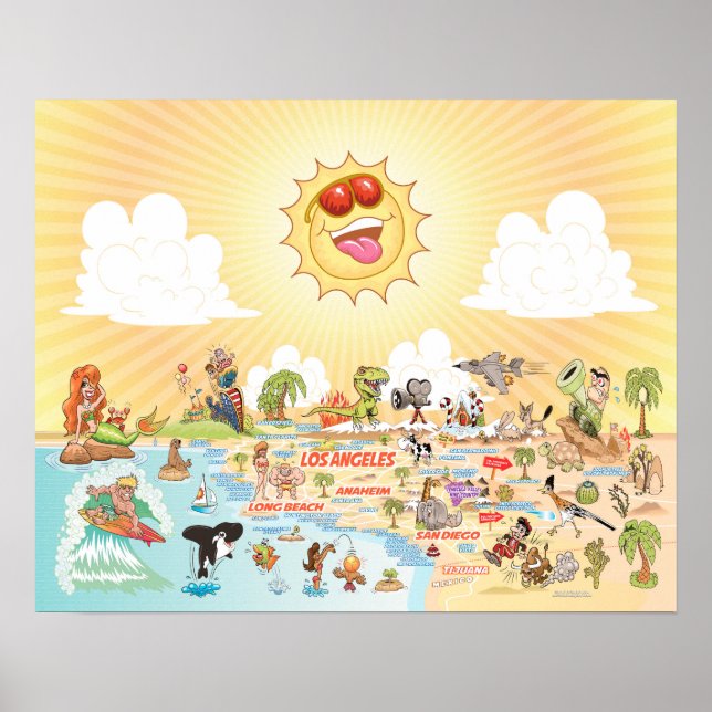 Poster du Paradis de Plage en Californie du Sud (Devant)