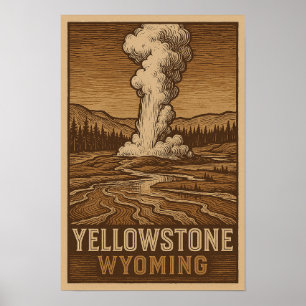 Poster du parc national de Yellowstone - Pittoresq