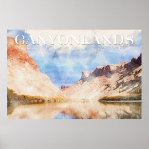Poster du parc national des Canyonlands, Utah Impr