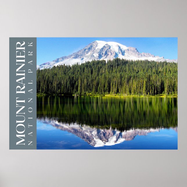 Poster du parc national du Mont-Rainier, Washingto (Devant)