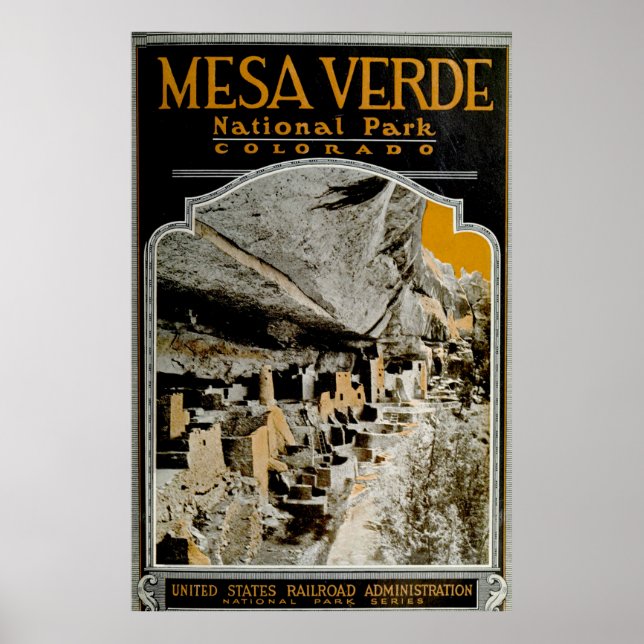 Poster du parc national vintage Mesa Verde (1919) (Devant)