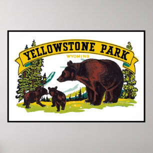 Poster du parc vintage Yellowstone