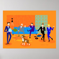 Poster du Parti Gay Retro (avec chien)