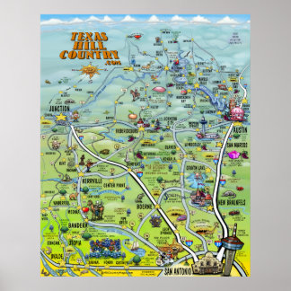 Poster du pays de Texas Hill