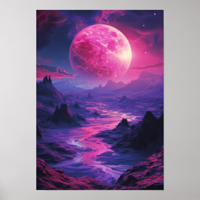 Poster du paysage de Neon Exoplanet (Devant)