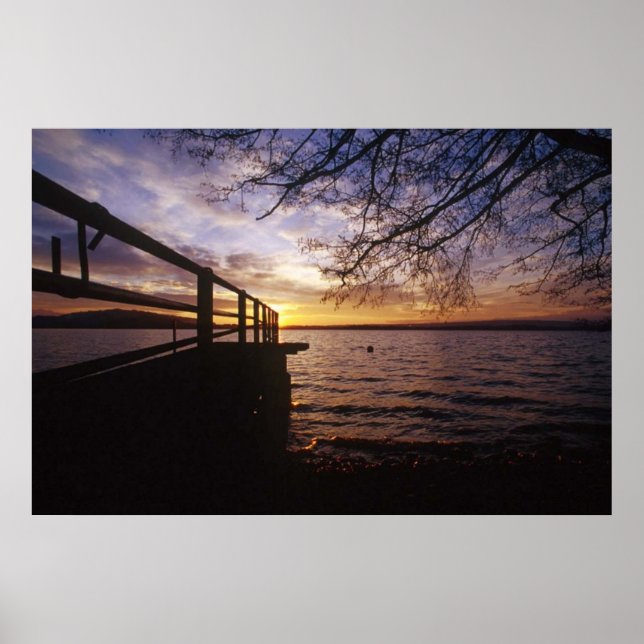 Poster du paysage du lac du sentier battu (Devant)