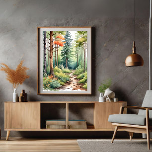 Poster du paysage magique de la forêt Woodsy