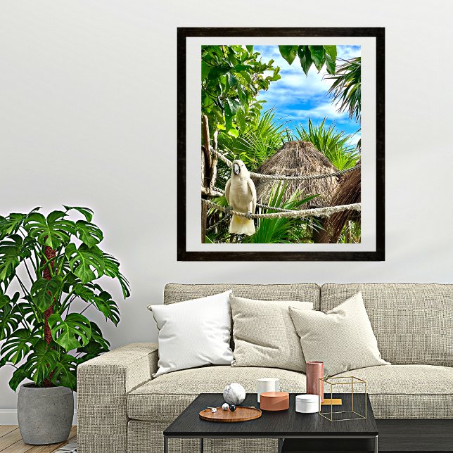 Poster du perroquet blanc Mexique Caraïbes (Créateur téléchargé)