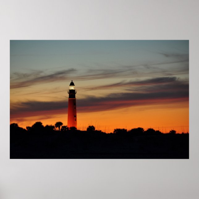 Poster du phare Ponce Inlet Sherbet Orange Sky (Devant)