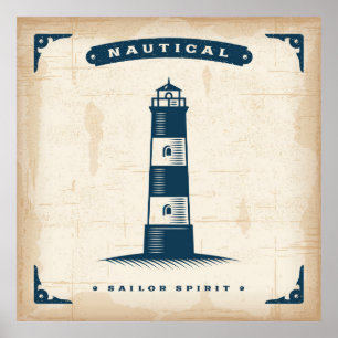 Poster du phare vintage 1
