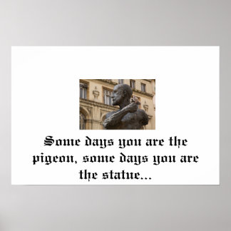Poster du pigeon et de la statue