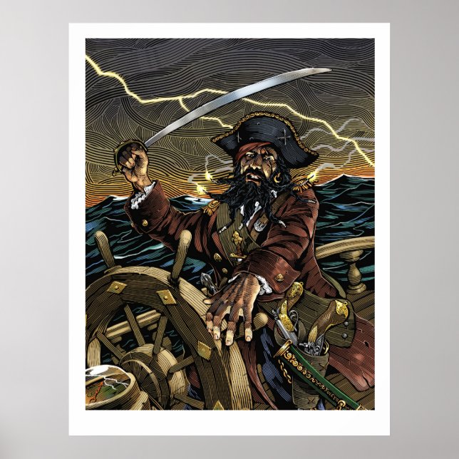Poster du pirate de barbe noire (Devant)