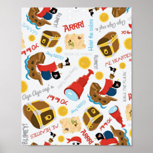 Poster du pirate de la fête de l'île au trésor