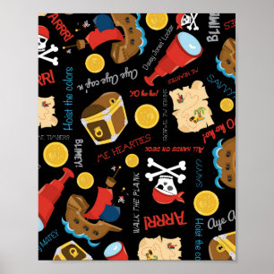 Poster du pirate de la fête de l'île au trésor noi