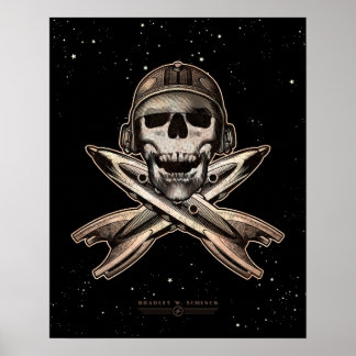 Poster du pirate spatial (fusées) (16x20 po)