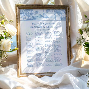 Poster du plan de siège Mariage Toile Côte Bleue