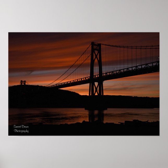 Poster du Pont au coucher du soleil (Devant)