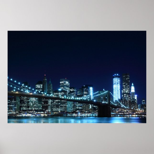 Poster du pont de Brooklyn à l'affiche de nuit (30 (Devant)