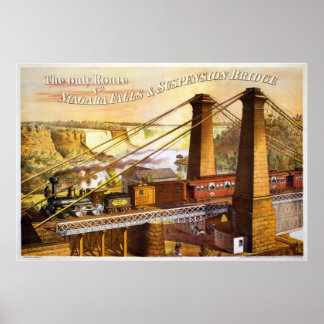 Poster du pont suspendu de Niagara Falls 1876