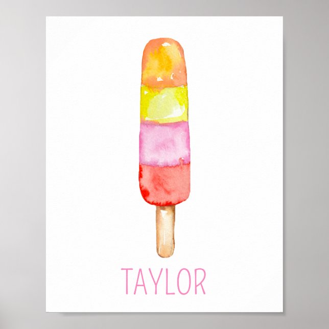 Poster du Popsicle d'aquarelle (Devant)