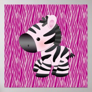 Poster du Poster de animal rose et Zebra