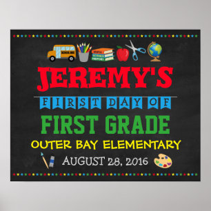 Poster du premier jour de l'école pour enfants Pro