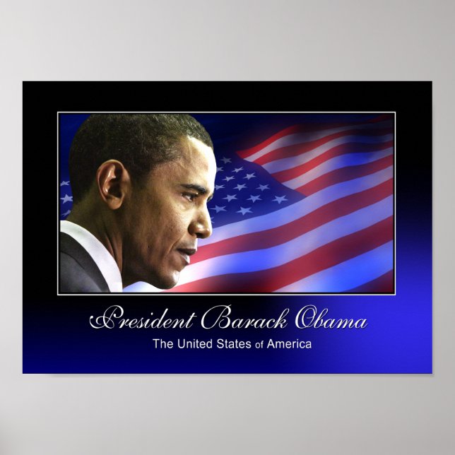 Poster du président Barack Obama (patriotique) (Devant)