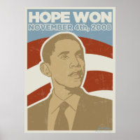 Poster du Président Obama "Hope Won"
