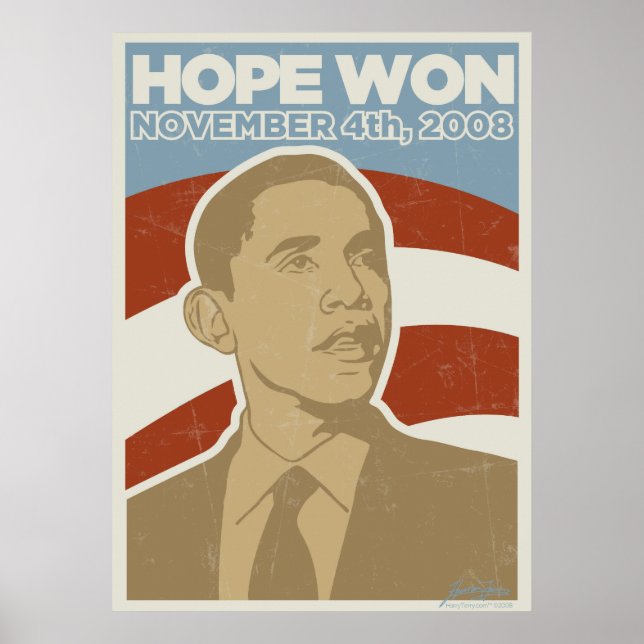 Poster du Président Obama "Hope Won" (Devant)