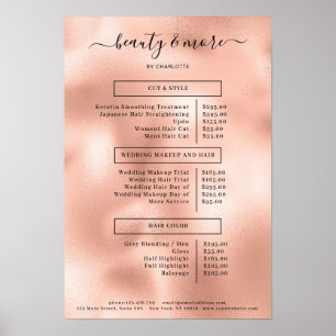Poster du Prix du Salon Moderne Rosegold Simpel