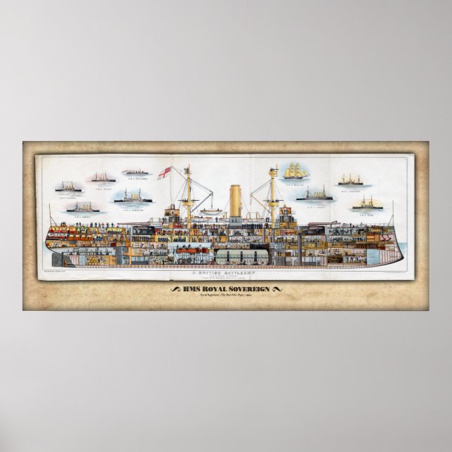 Poster du profil intérieur du Souverain royal HMS/ (Devant)