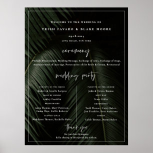 Poster du programme de mariage Moody Tropics